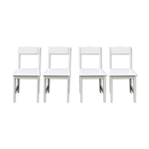 4 chaises en bois laquées