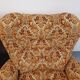 Set of 2 vintage armchairs in floral fabric with fringes from the 60s 70s
