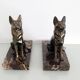 Pair of German Shepherd bookends signed BAL.