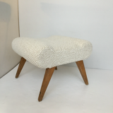 Vintage pouf white bouclette