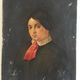 Portrait 19th wife around 1850, oil on canvas