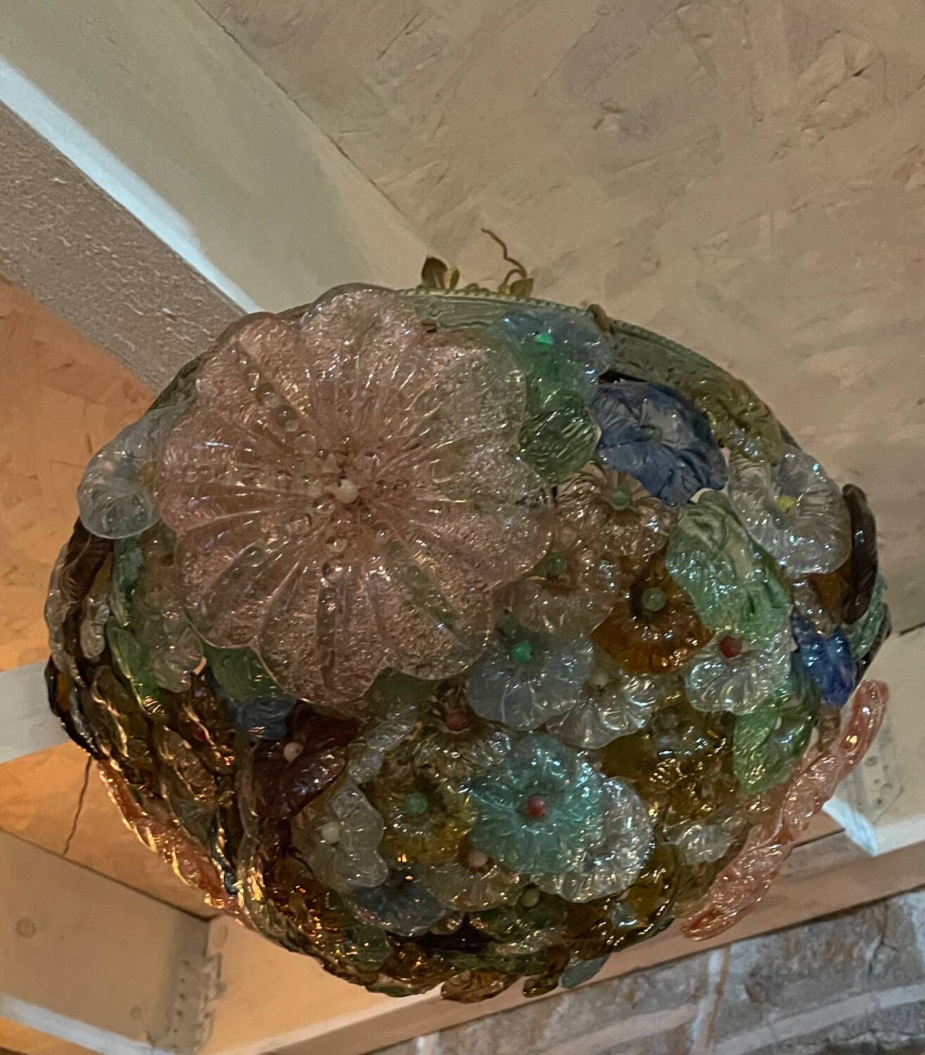 Murano glass ceiling light chandelier Barovier & Toso Flowers
