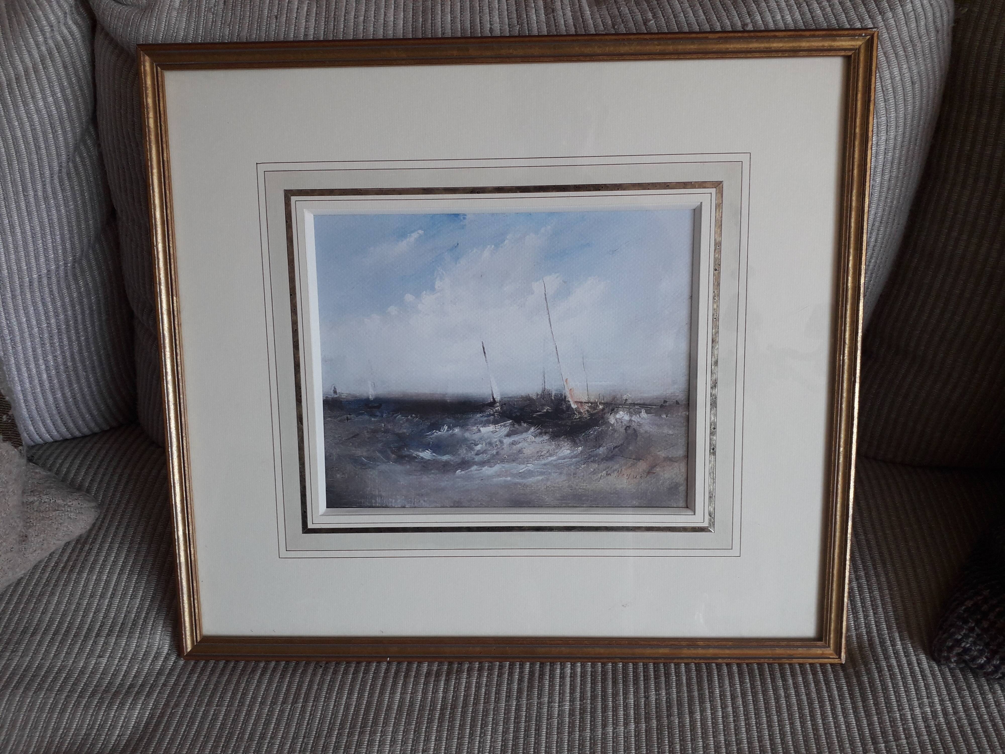 Ancient painting depicting a marine scene.