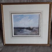 Ancient painting depicting a marine scene.