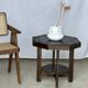 Table d'appoint octogonale piètement quadripode à entretoise de style moderniste