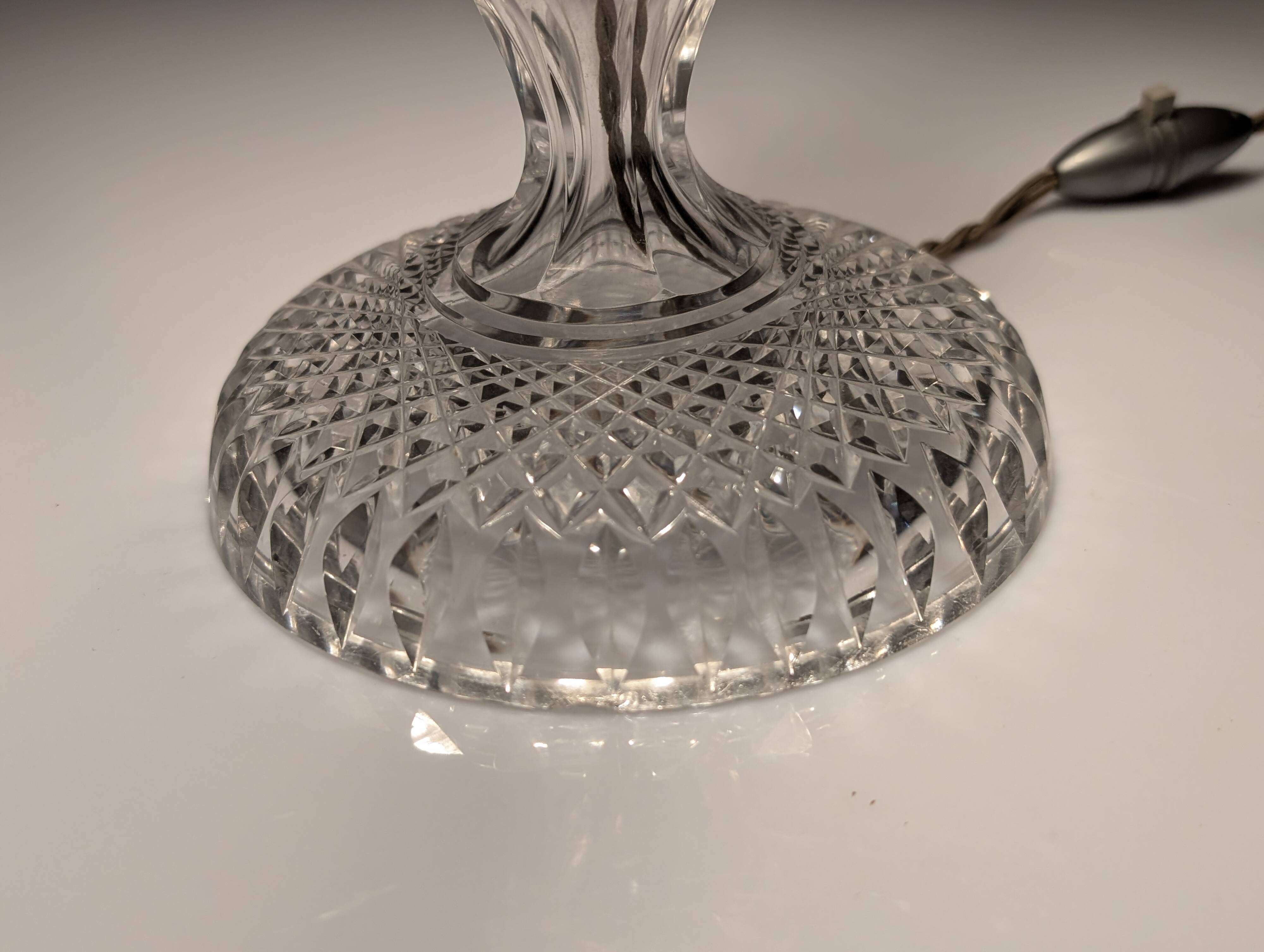 French Art Deco Cut Crystal 'Mushroom' Table Lamp, 1920s