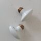 Pair of vintage door handles in porcelain and brass.