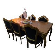 Table + 6 baroque chairs