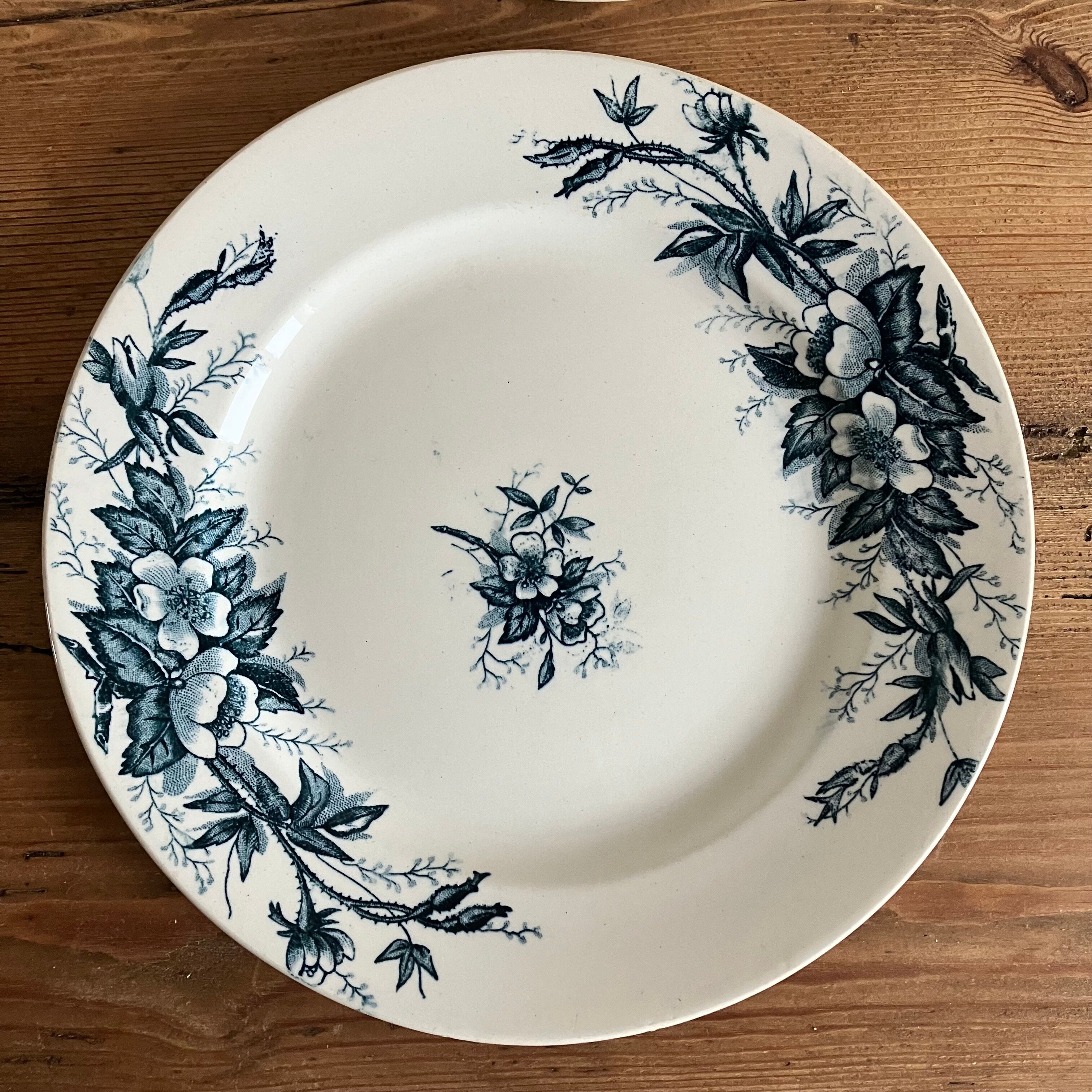 4 flat plates Terre de Fer, Eglantine model