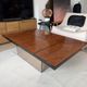 Table basse bar loupe d’orme et miroirs roche bobois