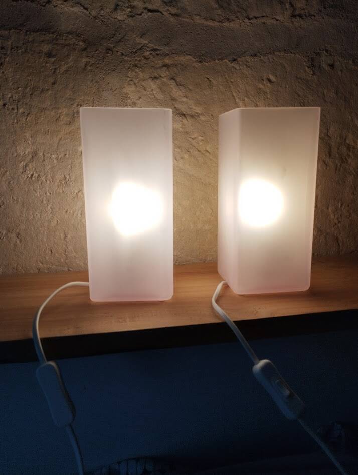 Duo de lampes IKEA GRONO – Rose clair – Design scandinave
