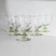 Ensemble de 6 verres à cocktail en verre de Murano vert vintage : verres à tige à bulles, années 1970, style italien du milieu du siècle.