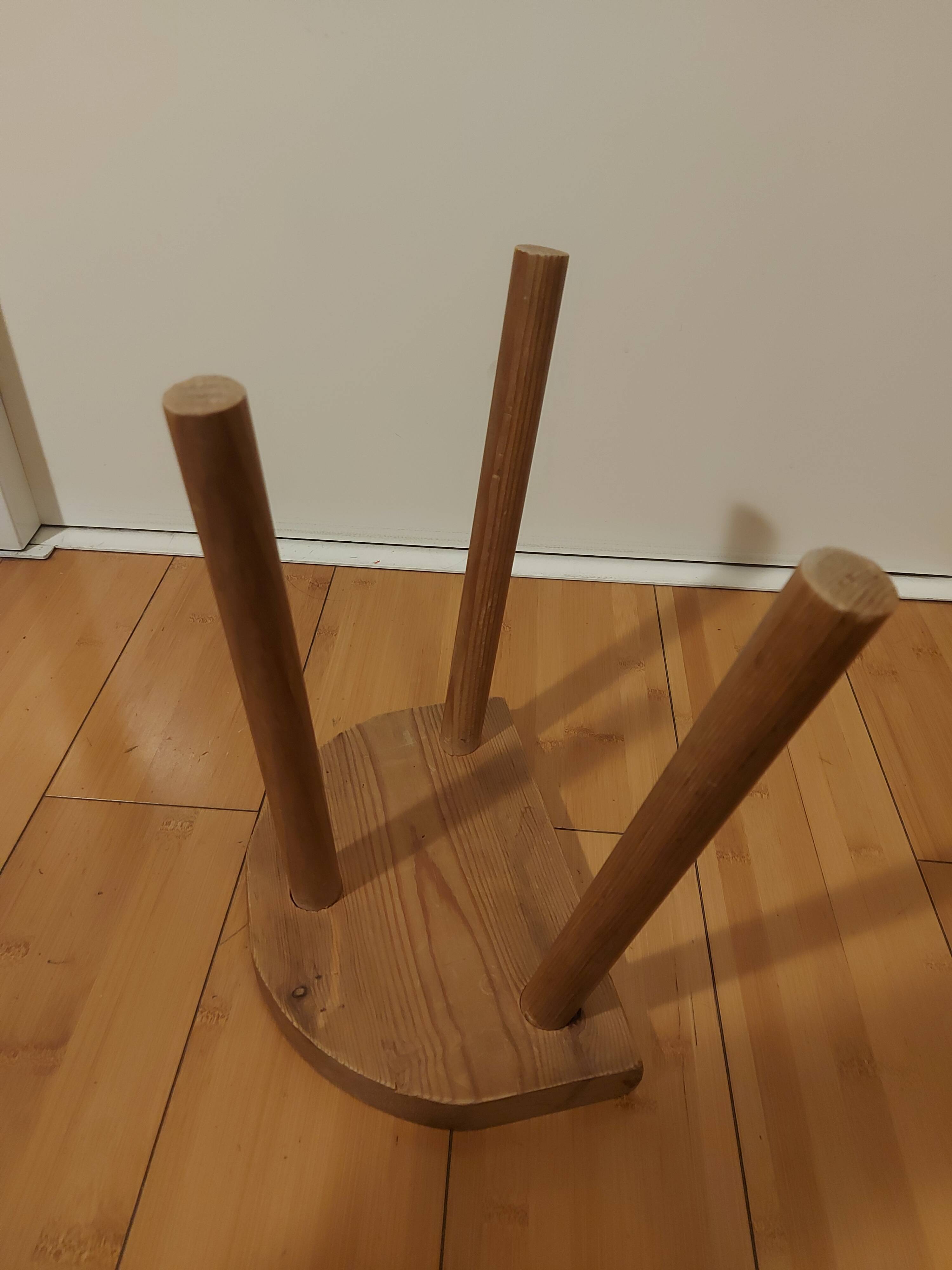 Vintage tripod wooden stool