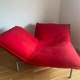 Red Câlin corner armchair by Pascal Mourgue