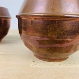 Pair of art deco pot covers in Villedieu copper