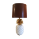 vintage pineapple lamp in ceramics shade brown leather