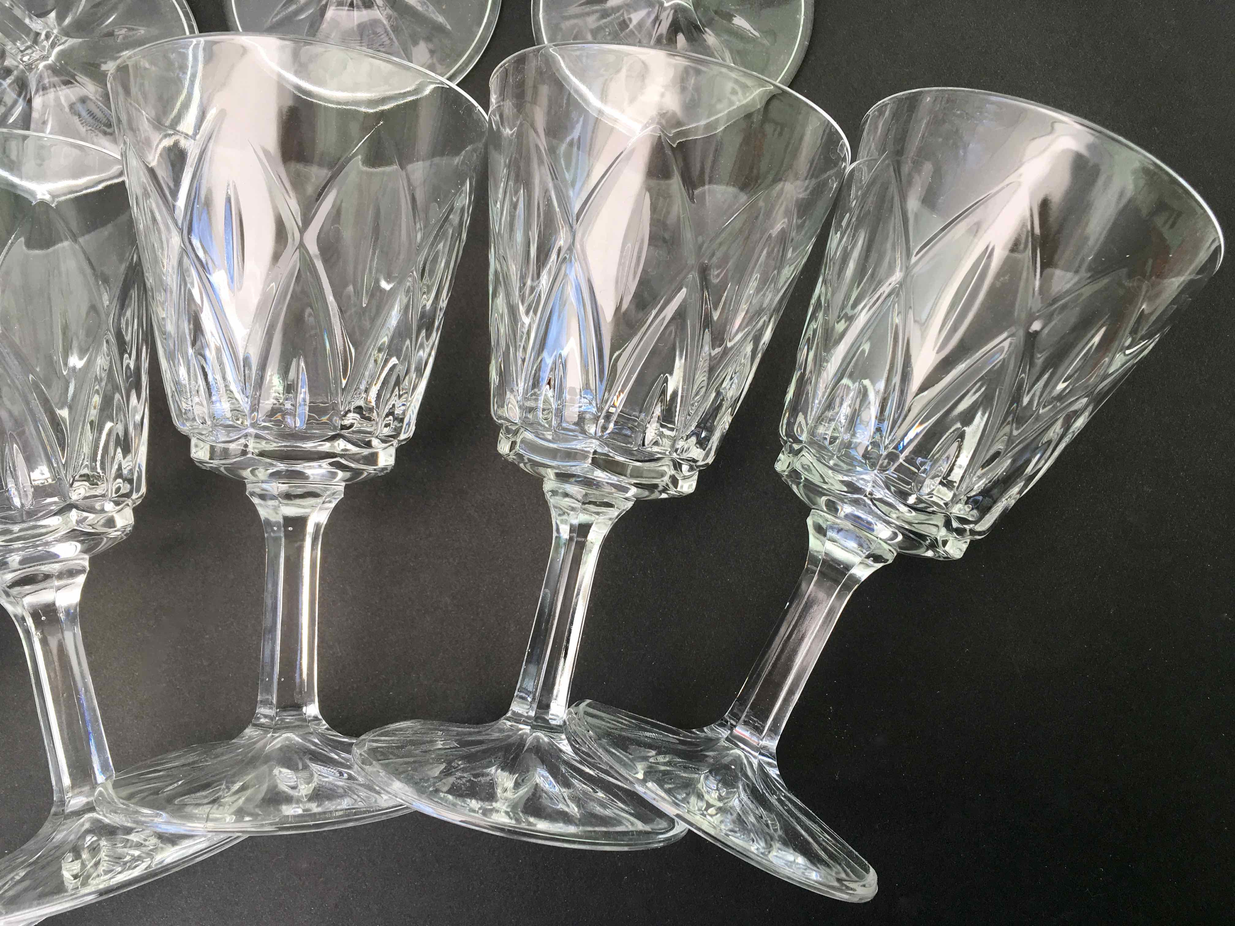 Set of 11 vintage wine glasses