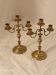 Pair of chiselled brass candelabra. Swedish craftsmanship, 20th century.