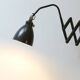 Bauhaus black metal agi belgium scissor wall lamp ca. 1920