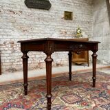 Double-sided desk in natural wood Louis XVI style
