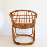 Rattan armchair by Tito Agnoli for Pierantonio Bonacina, Italy 1958
