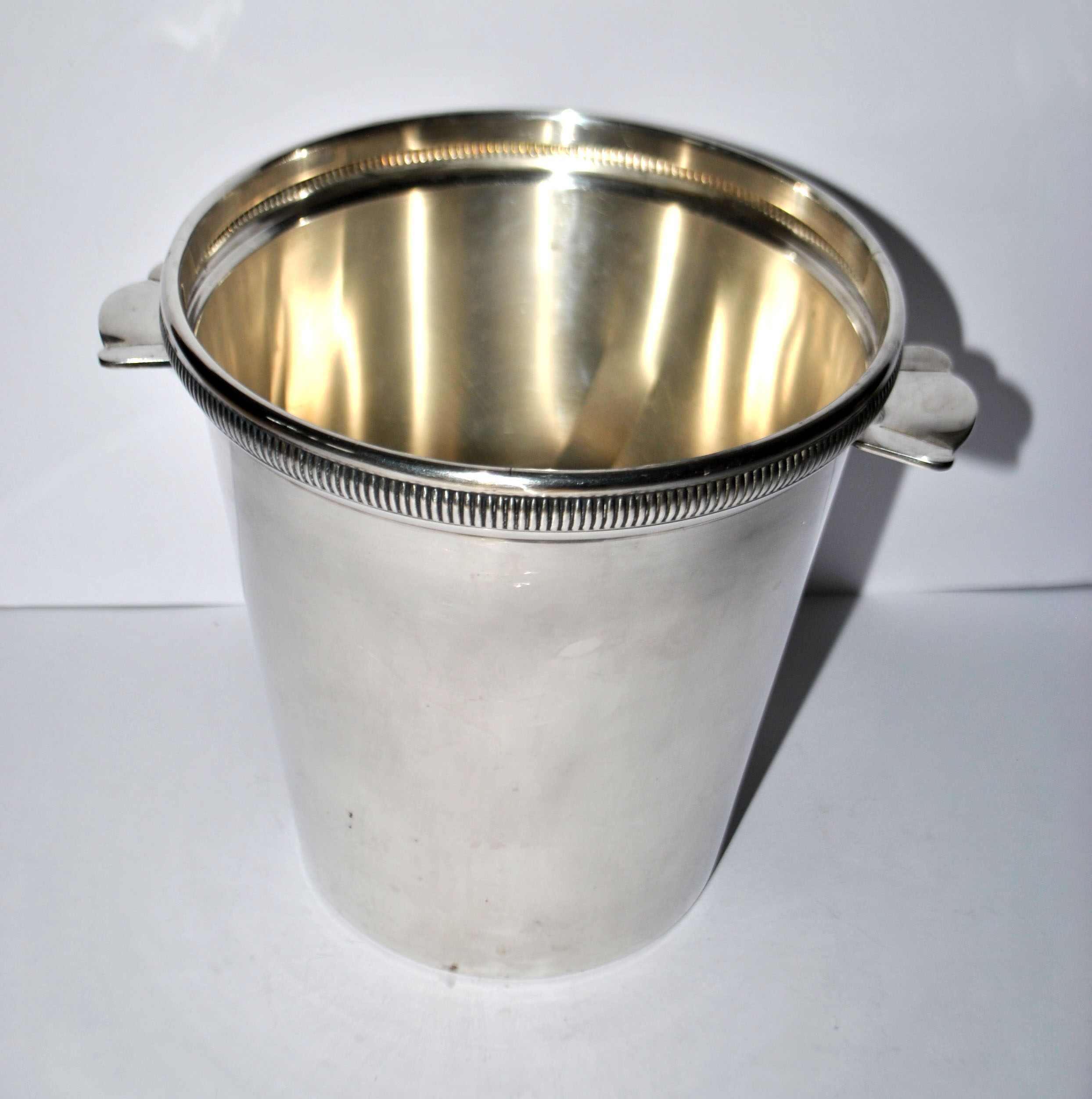 Vintage silver-plated metal champagne cooler by Reneka