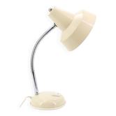 Lampe de bureau articulée en métal beige, années 50