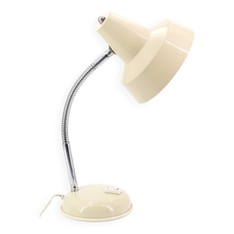 Lampe de bureau articulée en métal beige, années 50