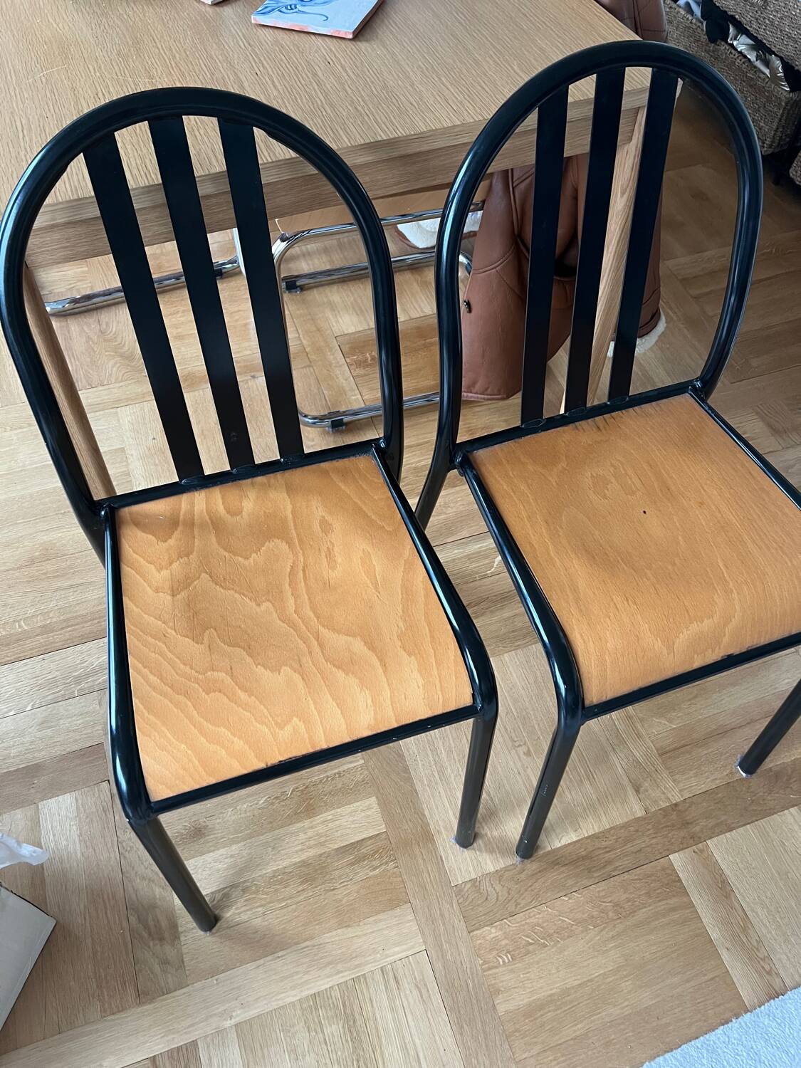 Pair of vintage metal bistro chairs