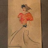 Watercolor drawing "cowgirl"