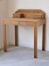Art Deco oak desk, stripped finish, console size, 3 drawers.