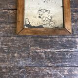 19th mirror with mercury glass 26x33cm