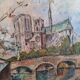 Oil painting depicting the Seine quay and booksellers.