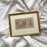 Lithograph of an old fashion engraving by Desrais, 18th century