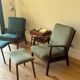Vintage Scandinavian armchair in teak and green ribbed velvet – "Alrik"
