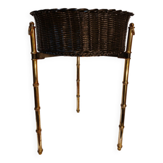 Vintage round tripod planter attributed to Jacques Adnet - 50s/60s
