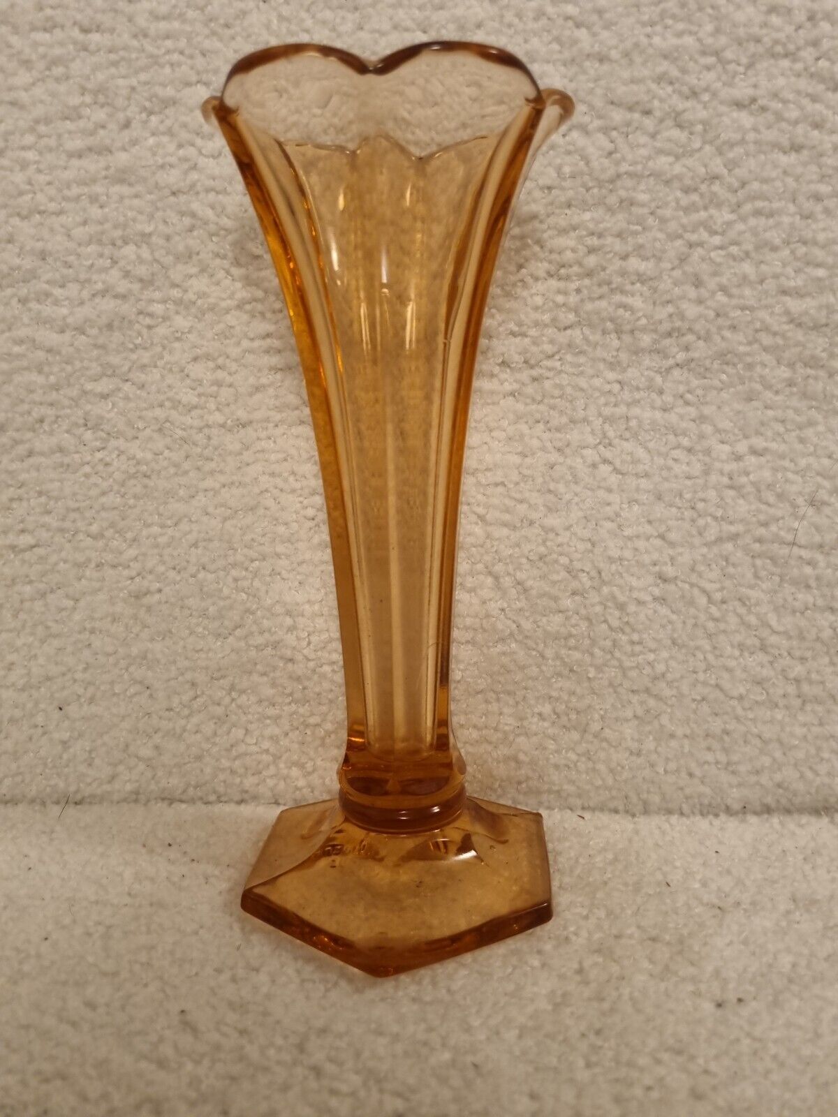 Art Deco Soliflore "American" orange, pink, crystal factory of Val Saint-Lambert Belgium