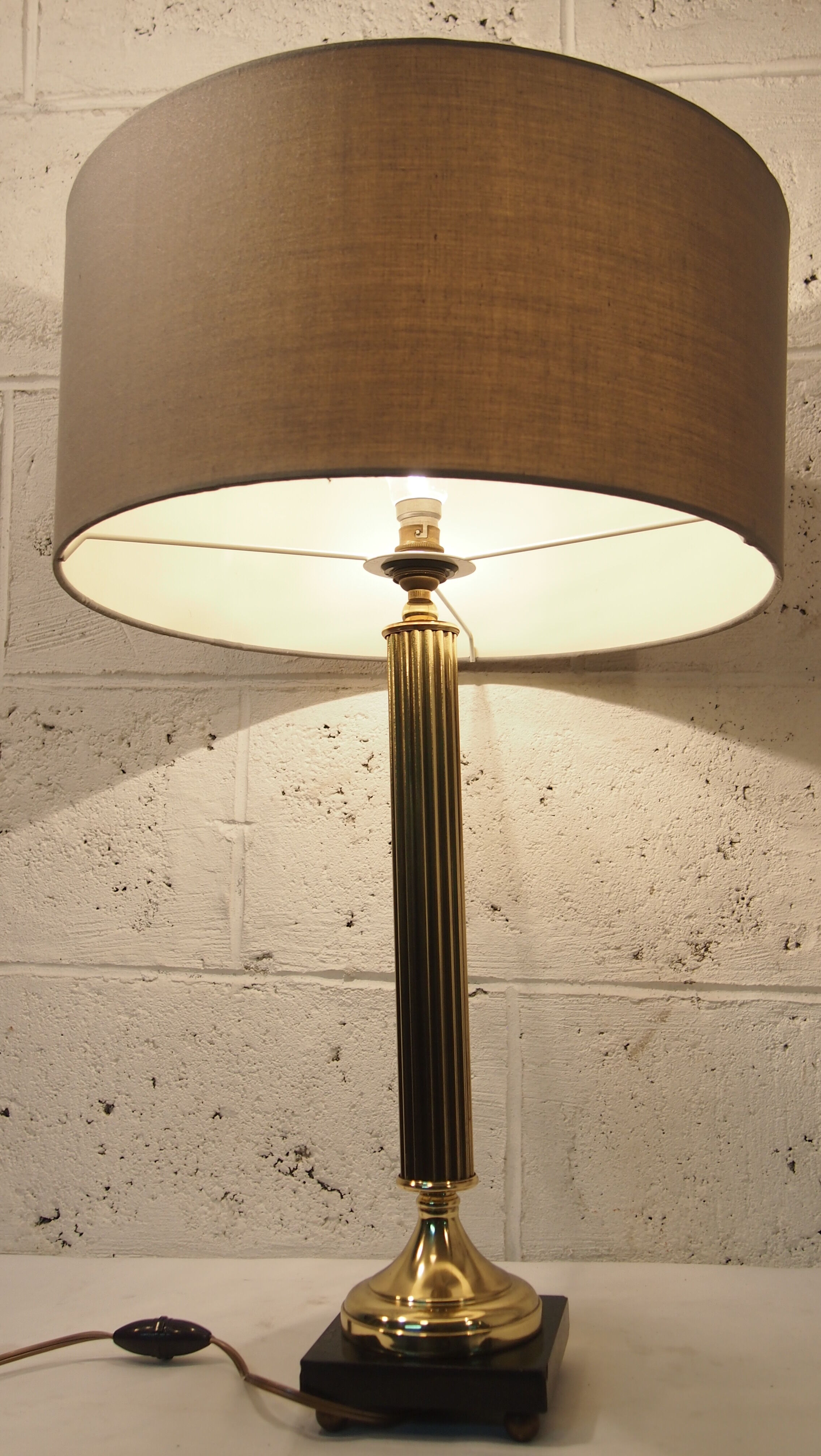 Lamp EMPIRE column Antique Neo Classic Bronze dore marble Table Desk Lamp Column Classical Alabaster