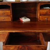 Solid walnut stepped desk