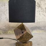 Vintage table lamp in solid oak