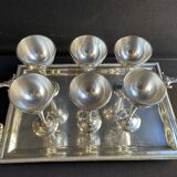 Louis XV style silver metal liquor service