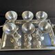 Louis XV style silver metal liquor service