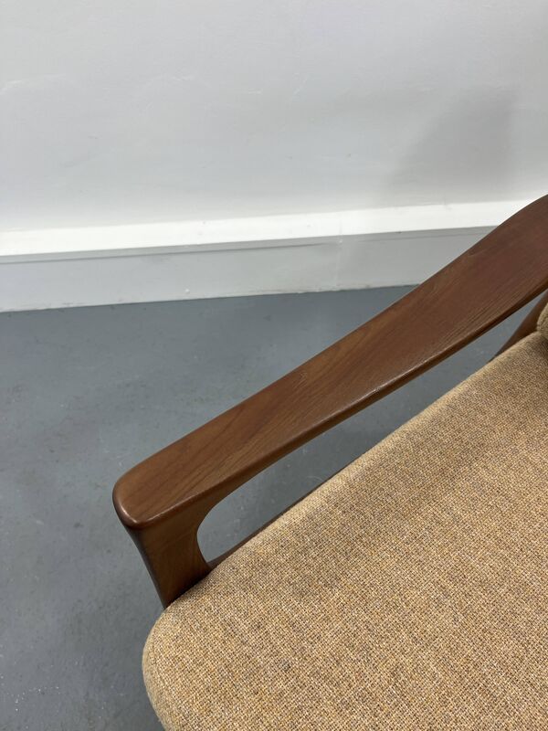 Chaise longue vintage en teck, Danemark, années 1960.