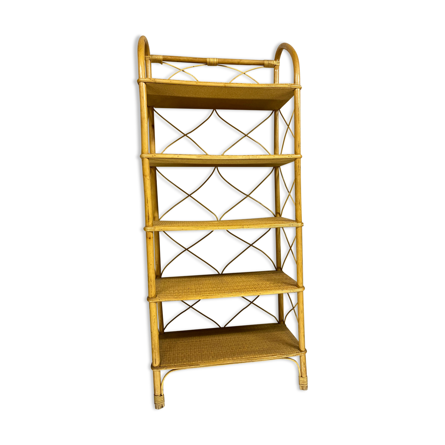 Rattan bookcase shelf
