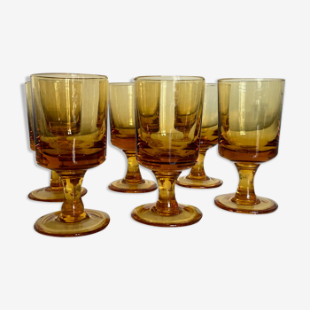 Set of 6 solid glasses 1970