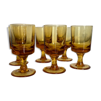 Set of 6 solid glasses 1970