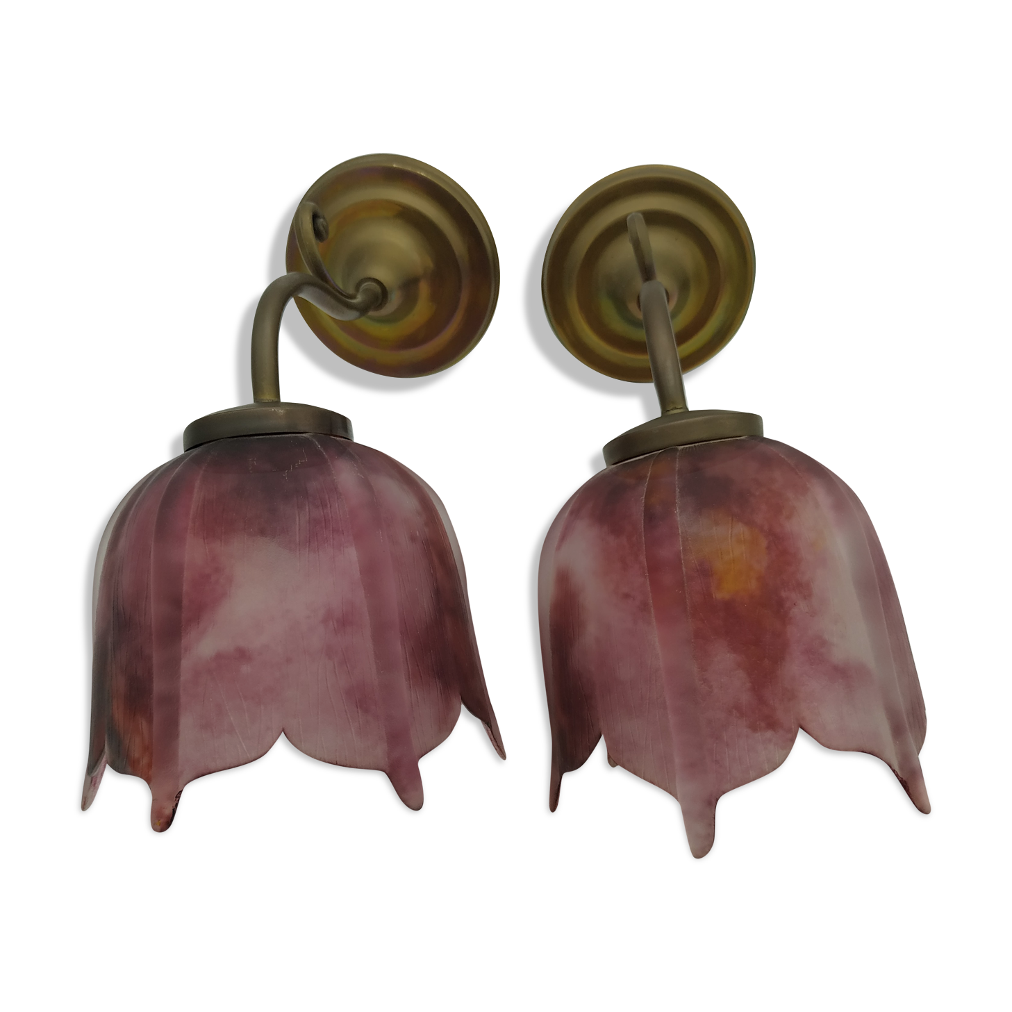 Pair of wall sconces in the shape of bells