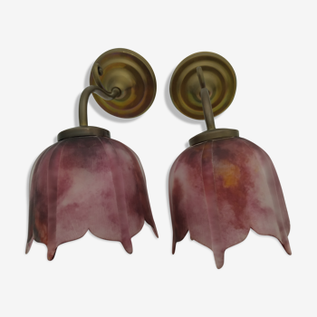 Pair of wall sconces in the shape of bells
