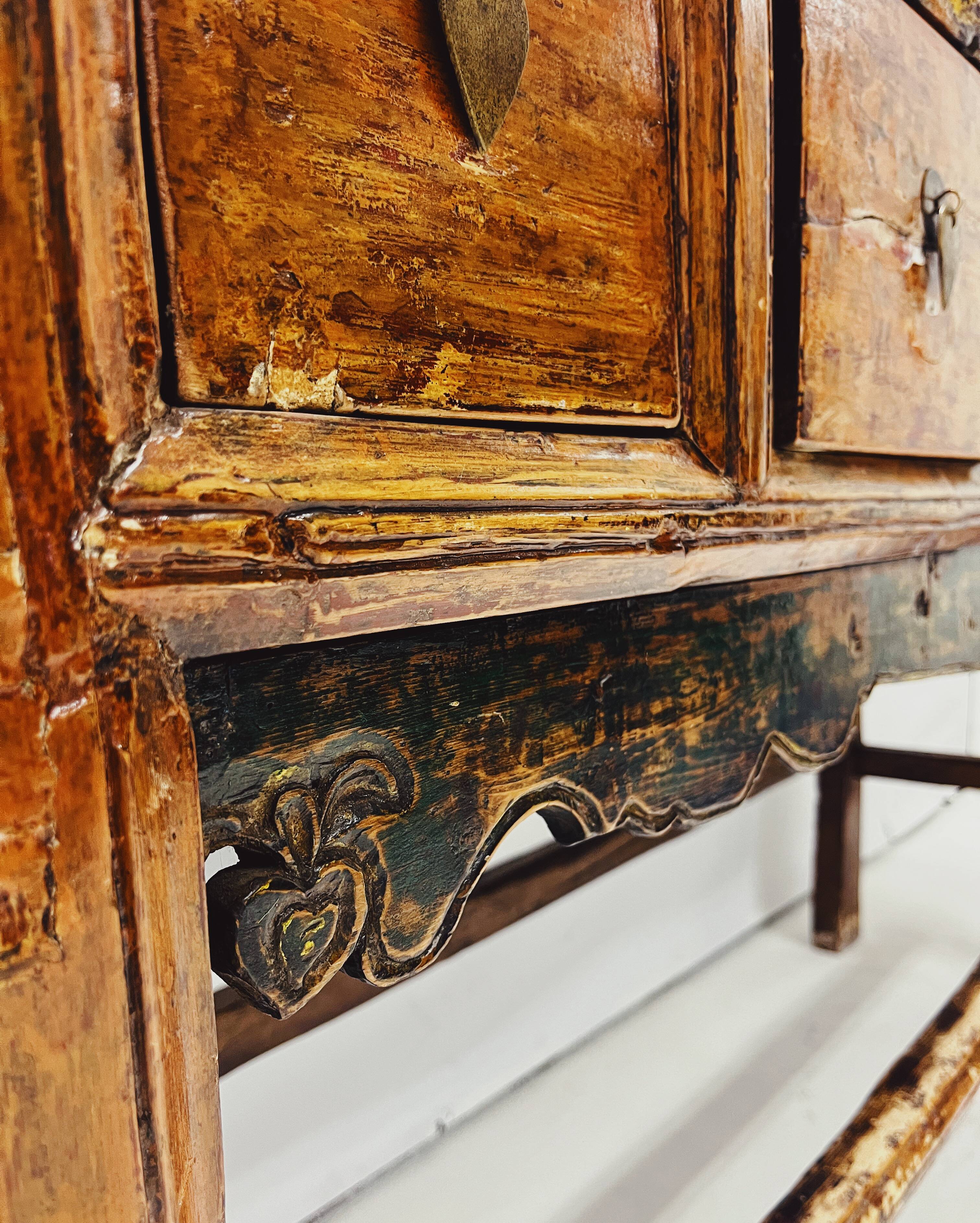 table console en bois ancien