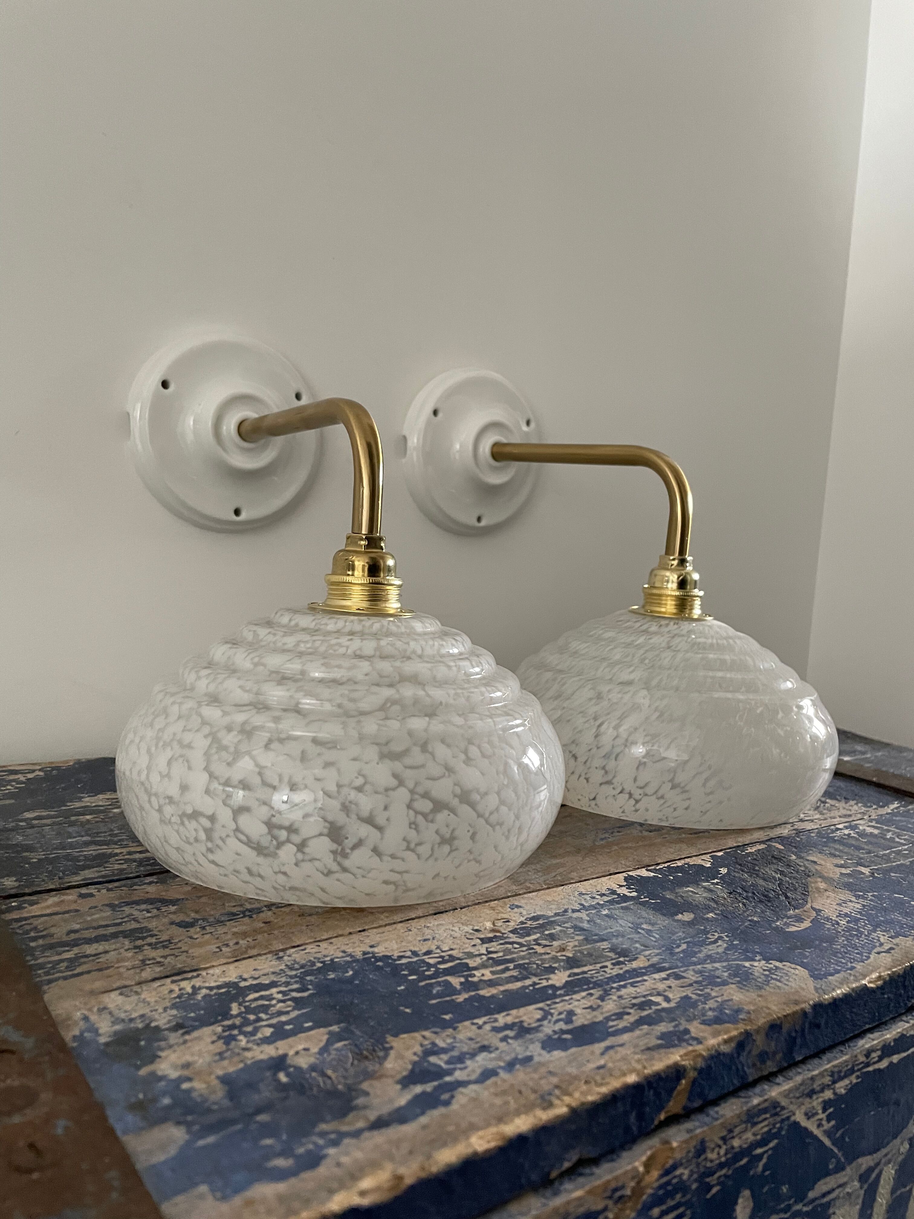 Pair of white vintage sconces